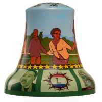 A painted mural on a bell