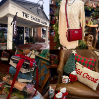 Picture of different holiday items for sale at the English Garden store.