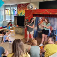 Picture of a presentation on the stage at the  Lewisburg Children's Museum