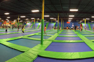 Kids playing on a jumping platform at Jumping World in Beaumont, TX
