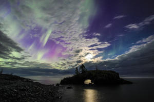 Northern Lights over a Lake Superior