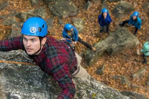 Man rock climbing at White Rocks