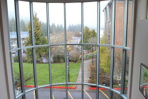 View from the atrium at Center for Meeting & Learning at Lane Community College