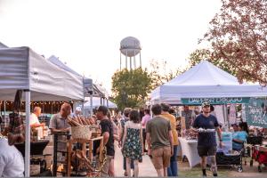 Boho Market tents at TUPPS Brewery