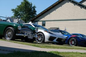 Cars lined up during the inaugural Cars & Coffee in 2022