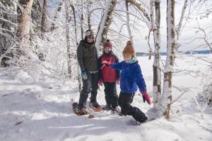 Snowshoeing at Long Point State Park on Chautauqua Lake