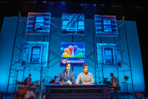 Photo credit: Trevor Strader and Thomasina Gross starred in the 2021 Adirondack Theatre Festival production of “Traffic and Weather.” The set is one of several built for ATF by the Proctors Collaborative Scene Shop in recent years. Photo by Jim McLaughlin.