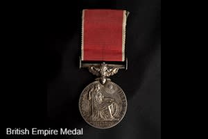British Empire Medal with black background