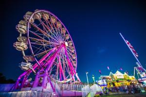 Ferris wheel and midway at the Prince William County Fair