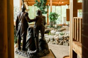 Miniature statue of Lewis and Clark in the Lewis and Clark Boathouse in St. Charles, MO