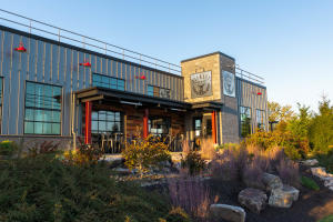 Pictures of the Jackass Brewery building, front view.