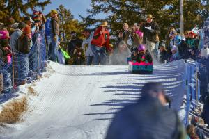Pinedale Winter Carnival cardboard sled races