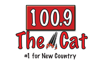100.9 The Cat #1 for New Country logo in red