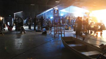Crew working on Austin Studios stage