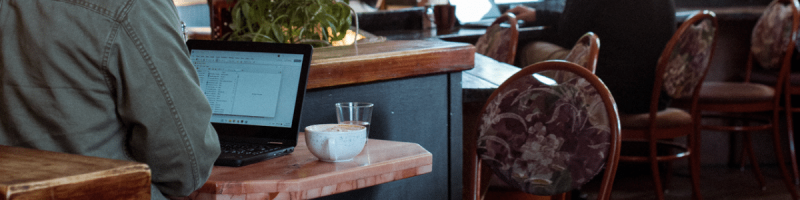 working in a coffee shop