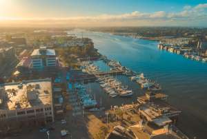 Jack London Square Aerial View In Oakland, CA