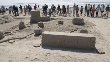 Team Pug Love's Pugkin Patch at the 59th Annual Cannon Beach Sandcastle contest