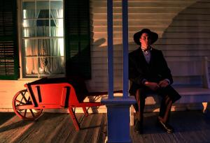Interpreter on a porch, Dave Valvo