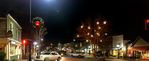 Highlands' Main Street during the Holiday season.