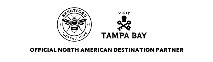 Brentford Football Club and Visit Tampa Bay logos combined