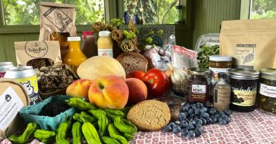 Fruits, vegetables and jams from the West Windsor Community Farmers Market