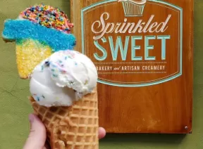 sprinkled sweet ice cream cone