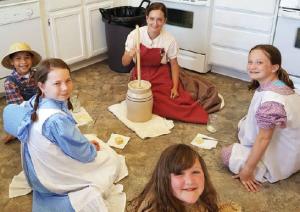 Chestnut Square Prairie Adventure Campers making ice cream