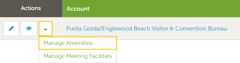 Detail shot of drop down to manage amenities and facilities.