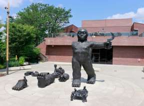 Dreamers Awake Sculpture by Tom Otterness at Wichita Art Museum's Art Garden