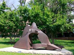 Extended Land Form Sculpture by Richard Hunt at Wichita Art Museum's Art Garden