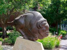 Spectre of Ancient Pathways Sculpture by Steve Kestrel at Wichita Art Museum's Art Garden