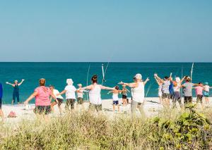 Yoga on Englewood Beach