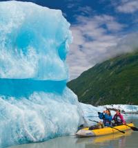 Kayakers in Valdez Glacier Lake