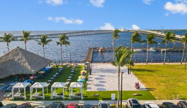 Bridges and Peace River view from TT's Tiki Bar at the Four Points by Sheraton Punta Gorda Harborside