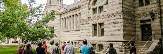 A limestone tour on the Indiana University grounds