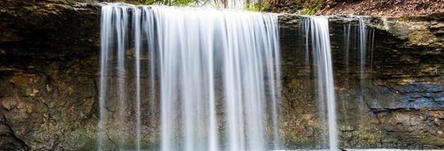 Up close view of lower falls at Indian Run Falls