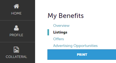 Member Account Center - My Benefits Submenu