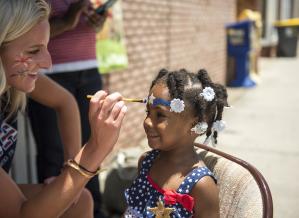 Face Painting at 4th of July Festival in Southport