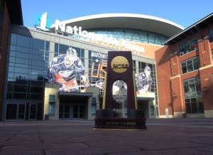 NCAA Volleyball Trophy at Nationwide Arena