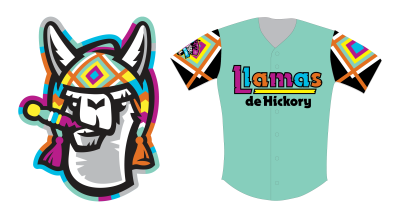 Hickory Crawdads Llamas de Hickory Logo