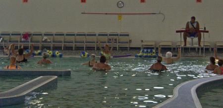 Water aerobics at Plainfield Aquatic Center