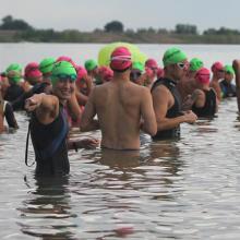 Triathletes at Boulder Reservoir