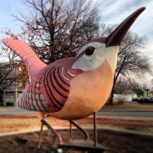 Giant bird greets Downtown visitors