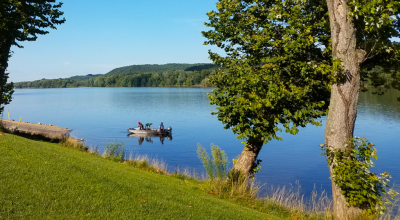 Boat Fishing on the River