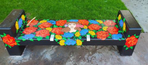 Palm Springs colorful bench