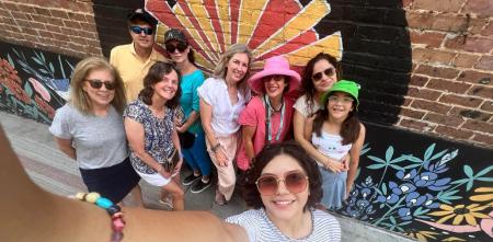 Public art Walking Tour at Andrea Holmes' Texas Mural