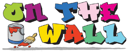A graphic that says "On the Wall" in large graffiti letters with a can of paint next to the words.