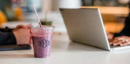 Smoothie from Packers Athletic Club on a table