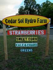 Cedar Sol Hydro Farm Sign