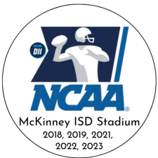 NCAA Division 2 Football logo with dates of MISD hosted games